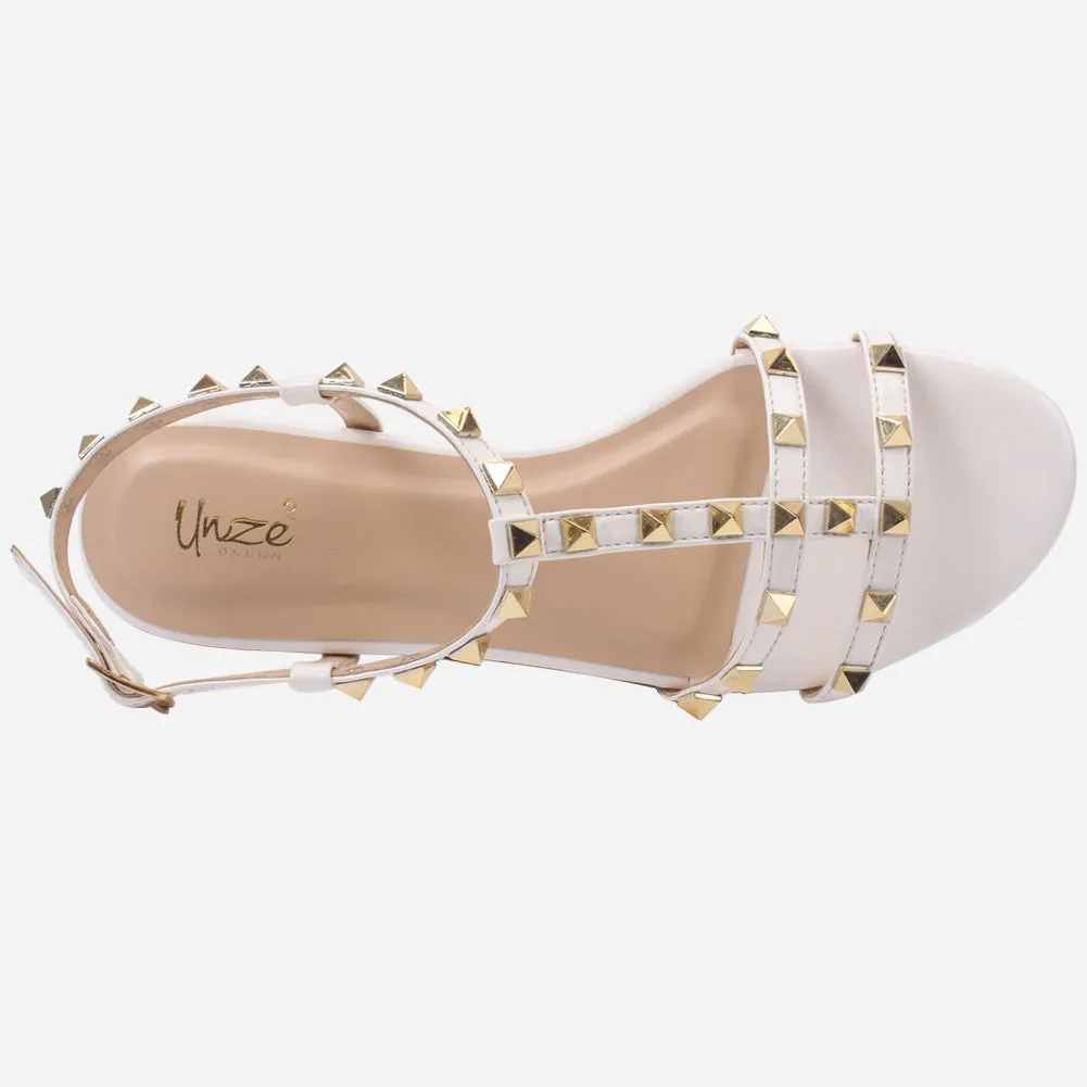 Womens "MAIDAS" Studs Detailing Flat Sandals