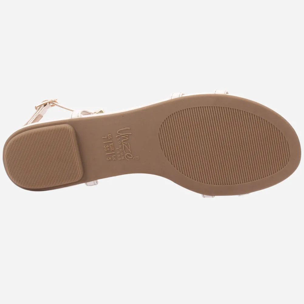 Womens "MAIDAS" Studs Detailing Flat Sandals