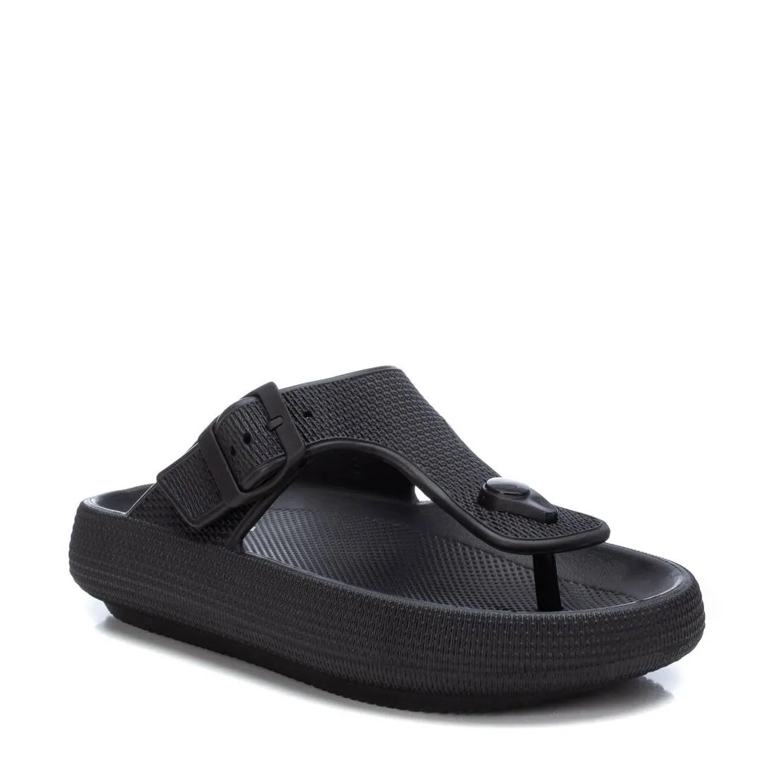 Women's Rubber Flip Flops Sandals By XTI_141469_Black