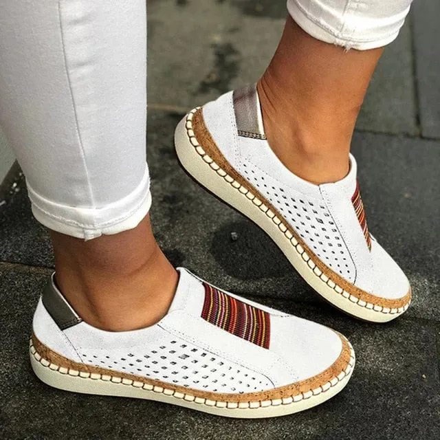 Women's Shoes Fashion Casual Hollow-Out Round Toe Slip On Shoes