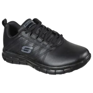 Womens Skechers Sure Track - Erath Wide Black Oil & Slip Resistant Work Shoes