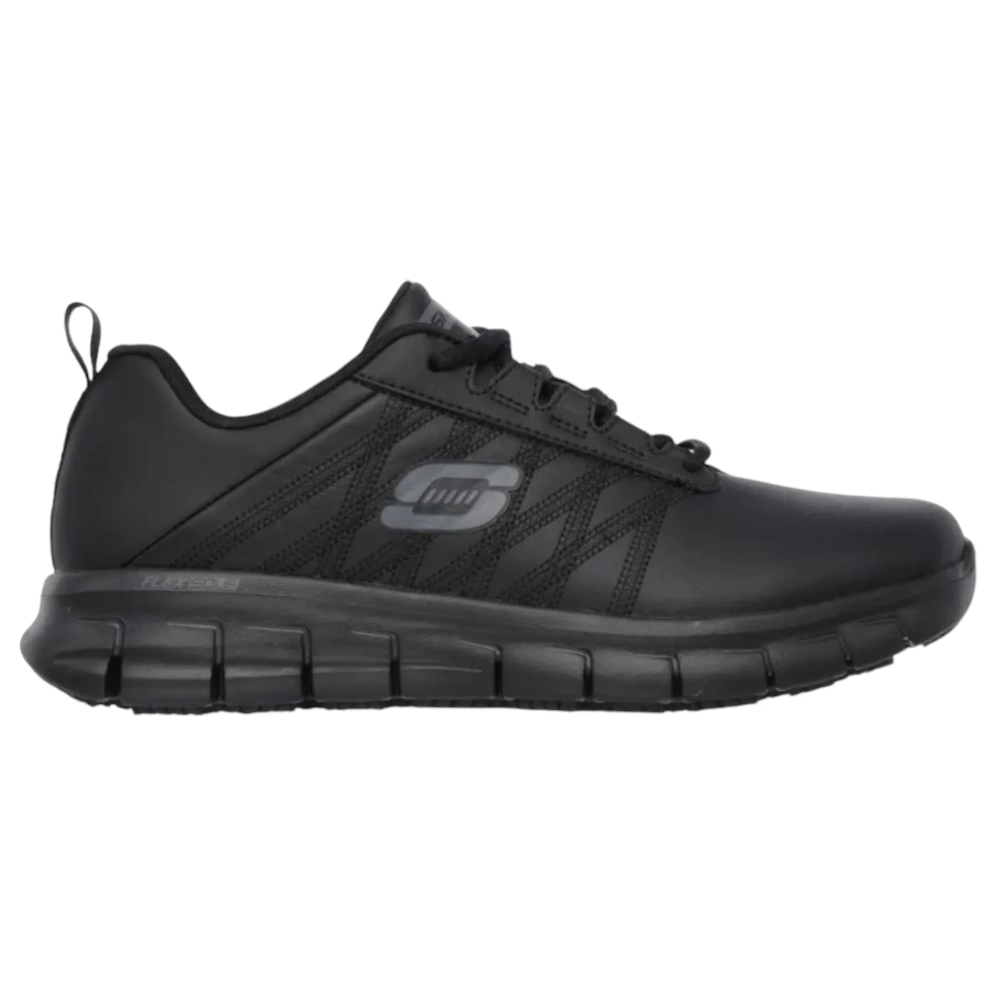Womens Skechers Sure Track - Erath Wide Black Oil & Slip Resistant Work Shoes
