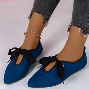 Women's Suede Bowknot Flat Shoes | Chic & Comfortable