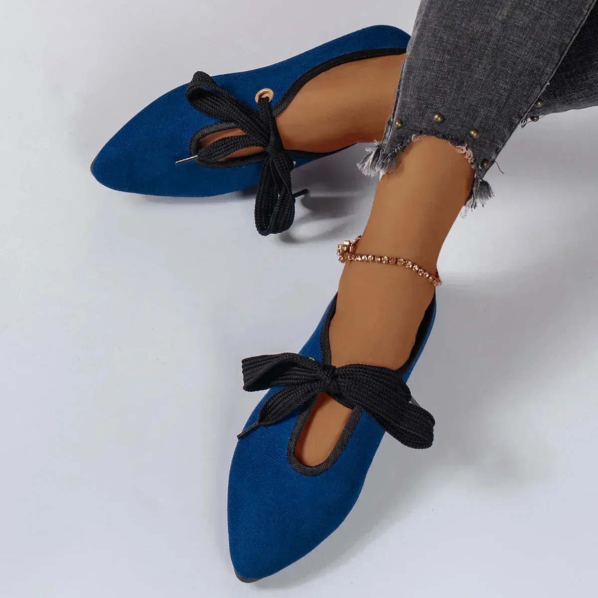 Women's Suede Bowknot Flat Shoes | Chic & Comfortable