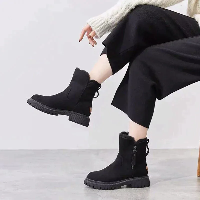 Women's wool lined zip boots