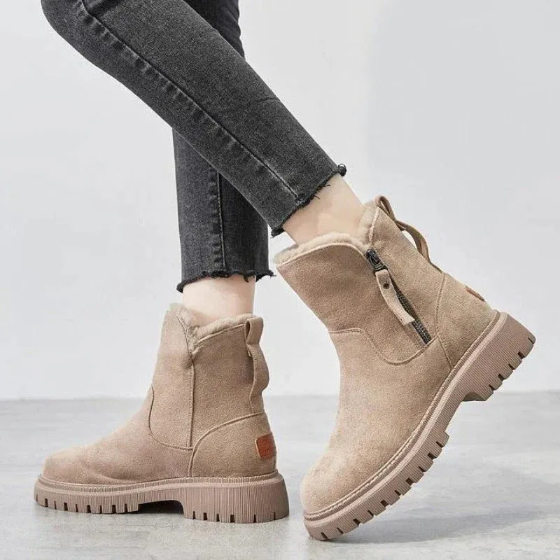 Women's wool lined zip boots