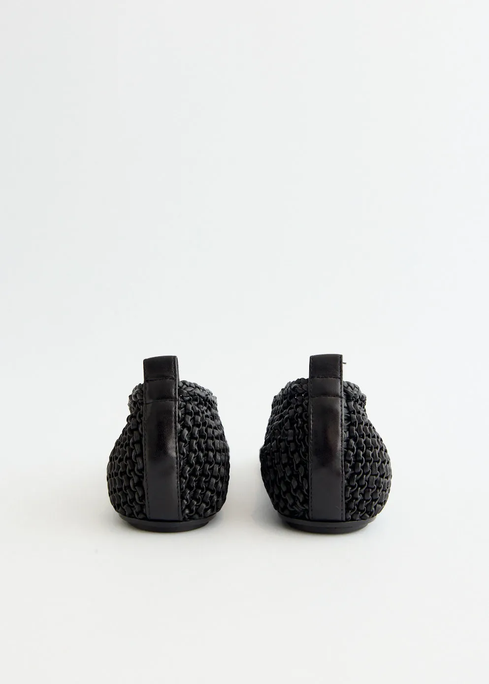 Woven Leather Ballerinas