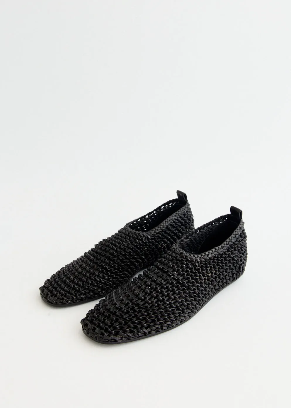 Woven Leather Ballerinas