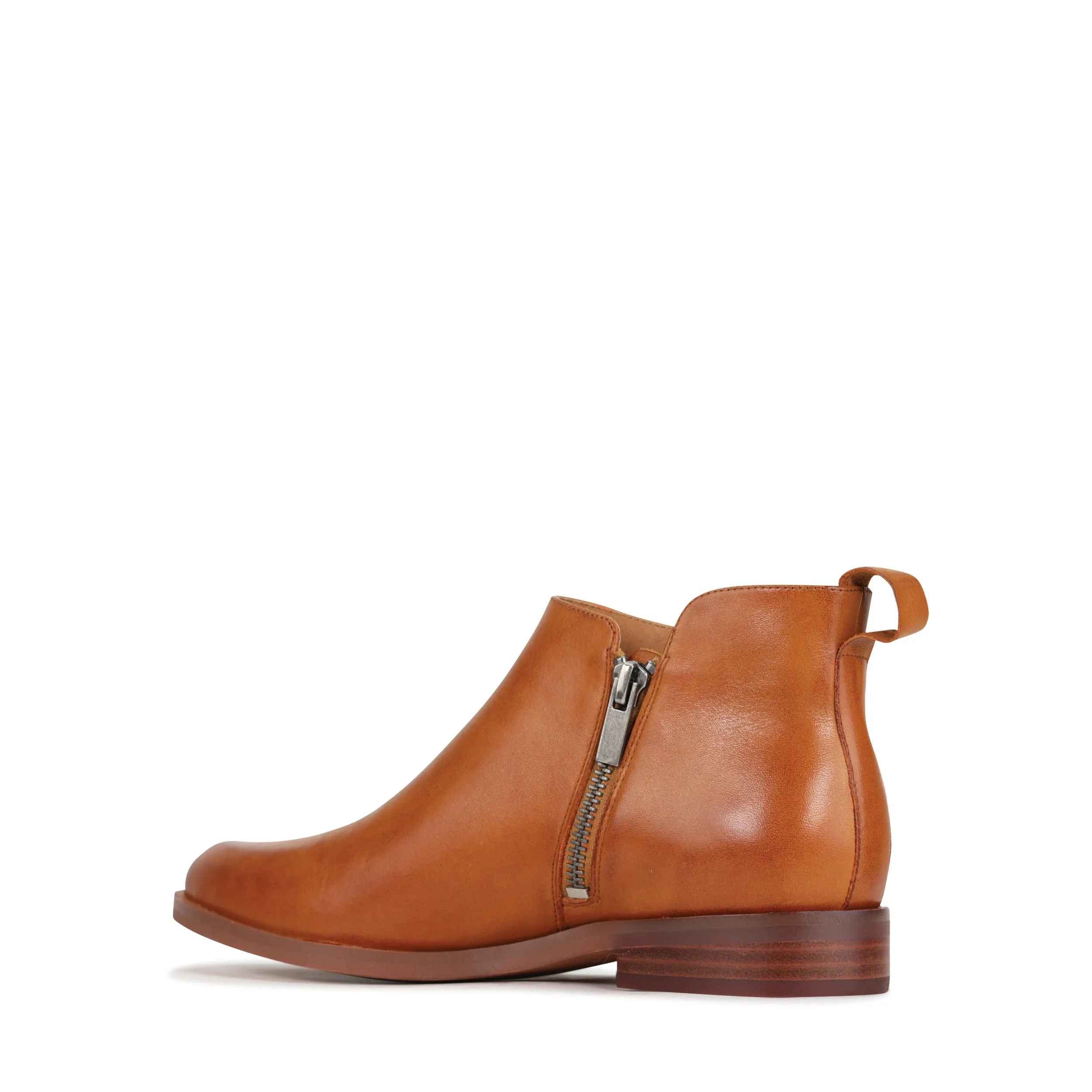 ZARINA LEATHER ZIPPER ANKLE BOOTS