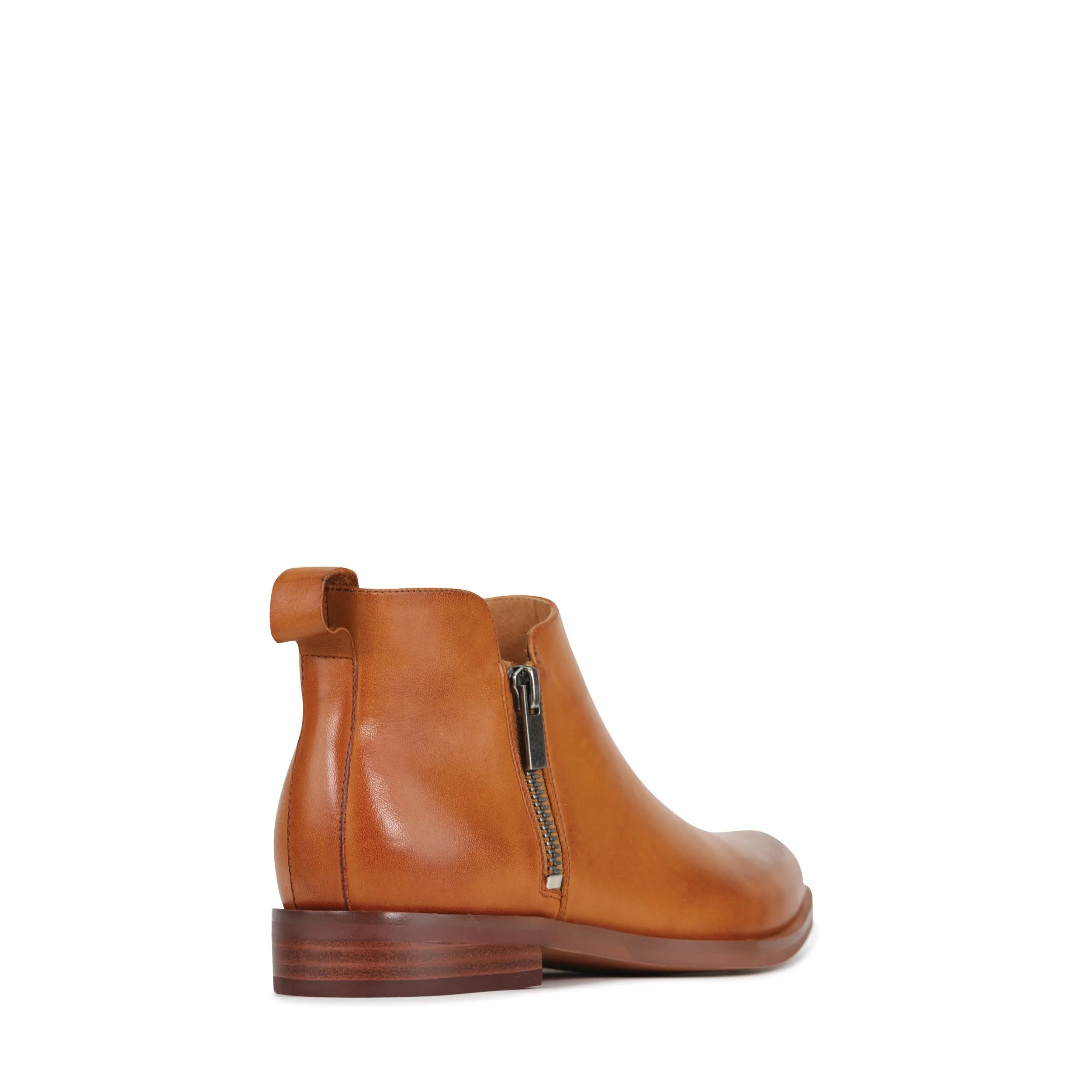 ZARINA LEATHER ZIPPER ANKLE BOOTS